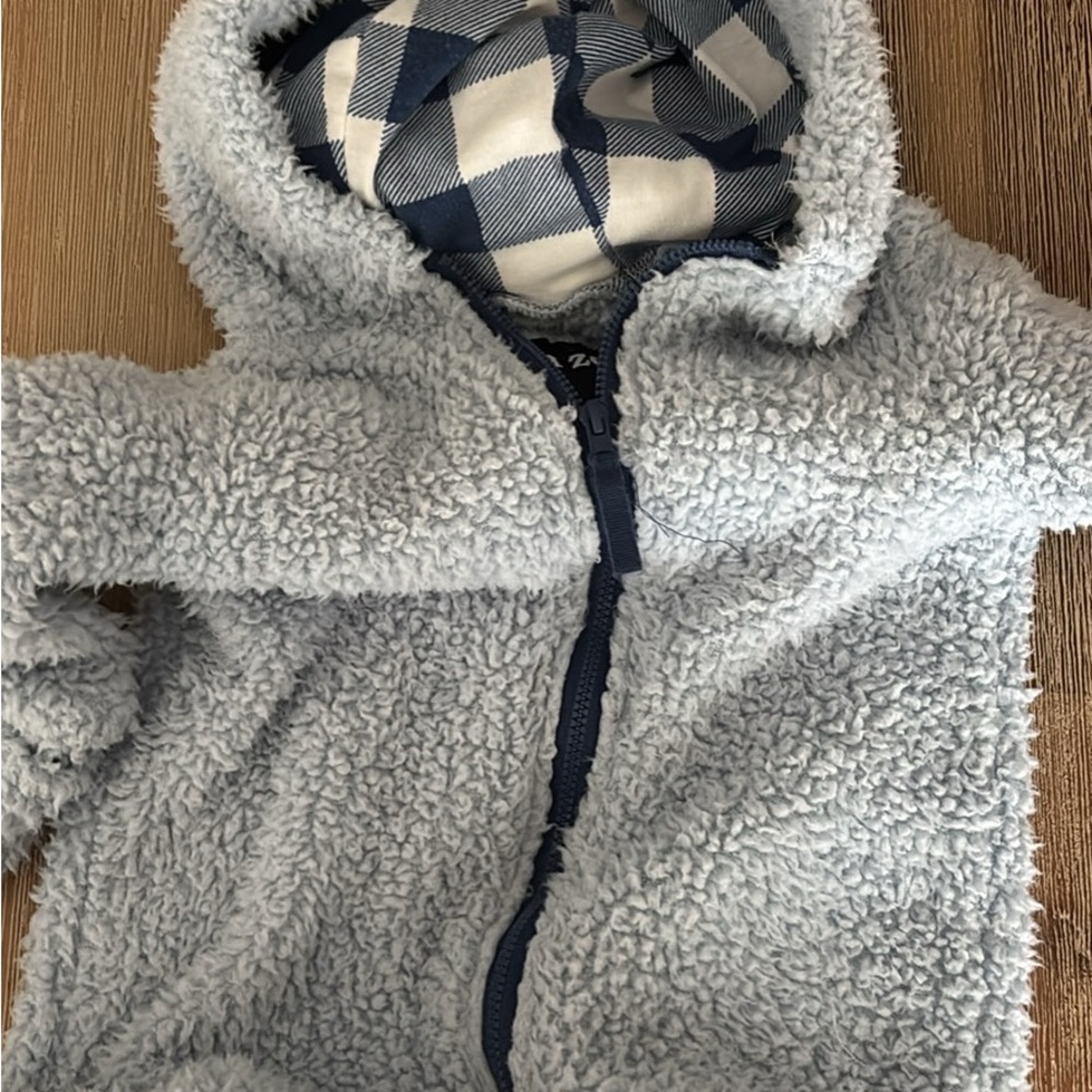 Cozy Gray Sherpa Kids Jacket